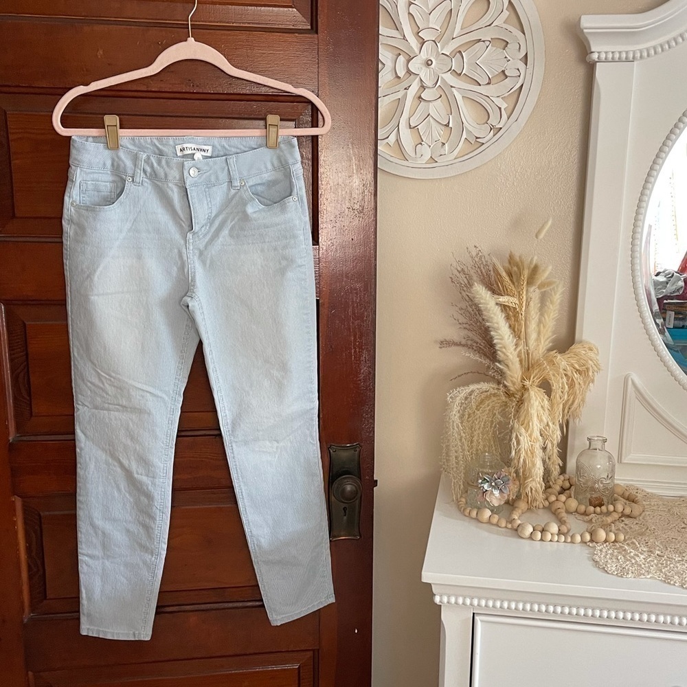 Straight legged jeans